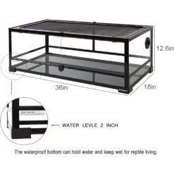 Reptizoo โ Reptile Glass Terrarium โ 36x18x12โ