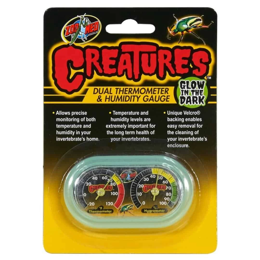 Zoo Med Creatures Dual Thermometer & Humidity Gauge {Glow In The Dark}